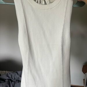 Free People Cream Sleeveless Tank Top